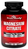 Pure Magnesium Citrate Capsules - 1300mg Magnesium Supplement with Elemental Magnesium - 120 Vegetarian Capsules