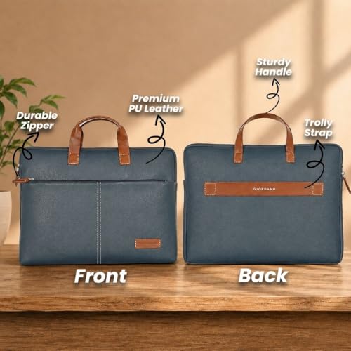Image of Giftana 6 in 1 Laptop Bag with Personalized Diary and Pen, Keychain, Card Holder, Mobile Stand with Name, Customized Gift for Husband, Father, Employee Welcome Kit, Corporate Gift for Employees (Blue)