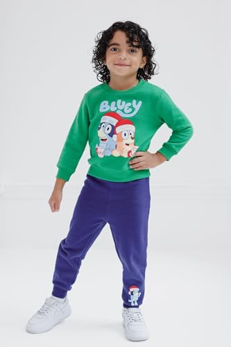Image of Bluey Halloween Christmas Fleece Sweatshirt and Jogger Pants Outfit Set Toddler to Big Kid Sizes (2T - 10-12)