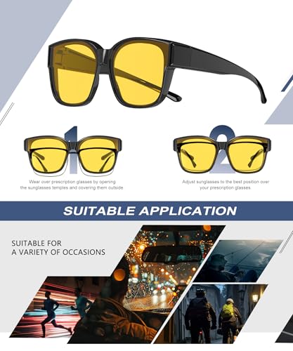 Image of KALIYADI Fit-Over-Glasses Polarized Sunglasses-for-Men Wrap-Around-Sunglasses: Mens Polarized Sunglasses UV400 Protection