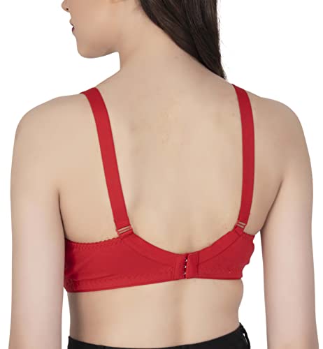 Image of Women's Seamless Padded Bra | Full Coverage | Cotton Stretch Fabric and Nylon Lace | Broad Adjustable Straps
