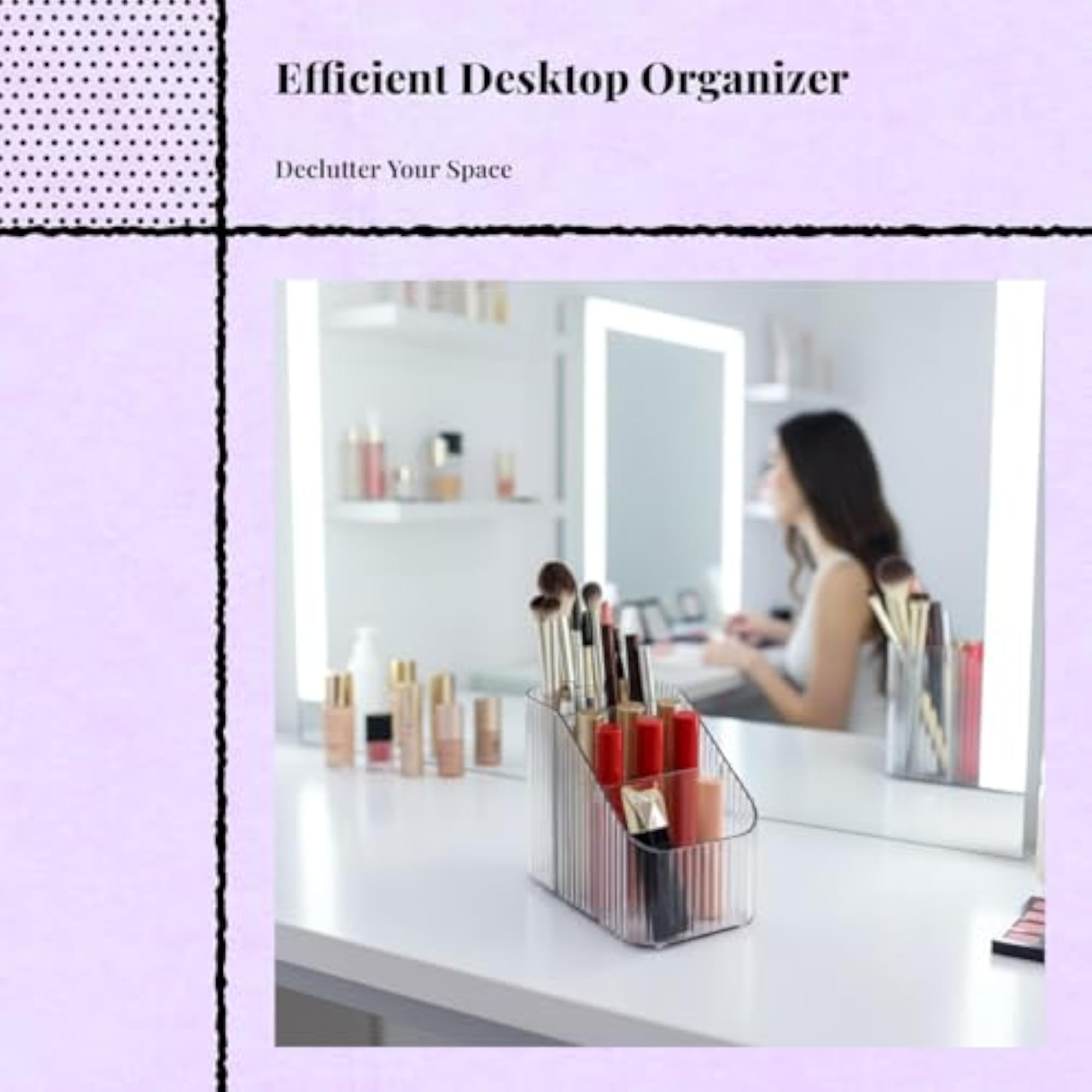 Makeup Brush Holder, Large Capacity Rotating Organizer