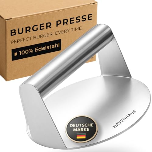 Burgerpresse Edelstahl 14 5cm ø I Burger Smasher ideal für Smash Burger I Smash Burgerpresse ohne ankleben I Hamburgerpresse Edelstahl Burger Presse I Patty Presse Smash Burger
