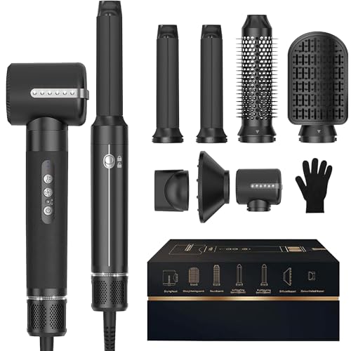 Blow Dryer Brush 7 in ONE，Autowrap Curling Wand, 110,000 RPM