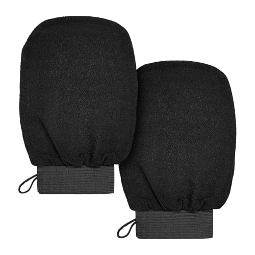 Exfoliating Glove Exfoliating Mitt Body Exfoliator Scrubber Glove Double-Sided Thickening with Hanging Loop for Shower, Skincare, Bath (2pc)