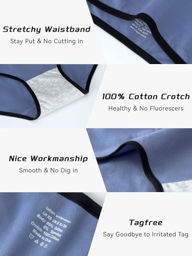 Image of Cotton Hipster Panties for Women Mid Rise Underwear Full Coverage Soft Ladies Underwear Pack