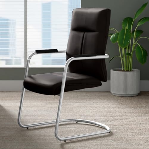 Image of Interio by Godrej La Sede Visitor Leather Executive Chair Black Ink