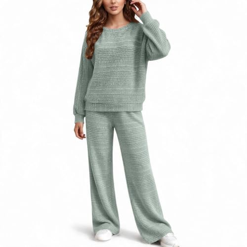Lounge Sets for Women Ribbed Knit Sweater 2 Piece Set Casual Loose Fall Set - image 3