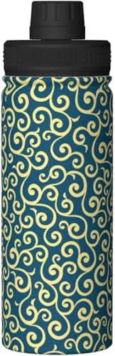 唐草模様 和柄 日本の伝統(4) 水筒 真空断熱 保温 保冷 スポーツボトル 人気 ステンレスボトル スポーツ飲料対応 漏れない 直飲み530ml 男の子 女の子 おしゃれ 大人 子供 アニメ グッズ キャラクター プレゼント KO12