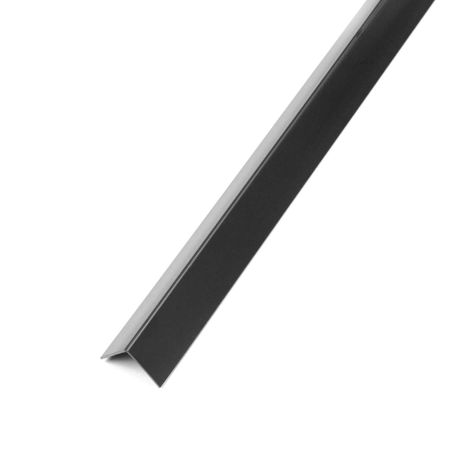 Profilo Angolare PVC 15x15mm - 10m Nero, Paraspigoli Per Interni Ed Esterni