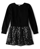 The Children's Place,Girls,Long Sleeve Sweater Dress,Black Sweatshirt,Small