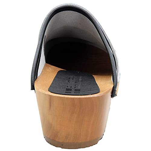 Image of Bjork Maja Wood Open Back Leather Clogs