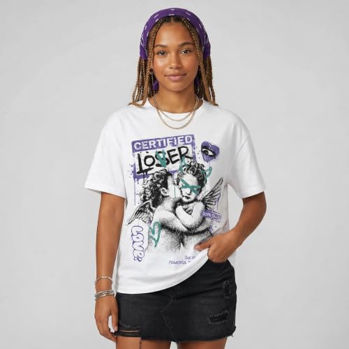 Image of DopeSkill Graphic Tee Streetwear Hip Hop Hypebeast Street Style Crew Neck Unisex T-Shirt Sneaker Colour Matching Shirts Angel