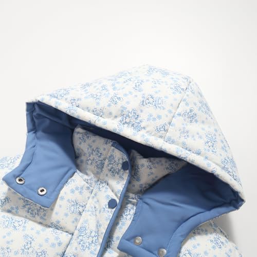 Little Girls Winter Snow Coat Puffer Jacket with Hood Floral Padded Kids Clothes3