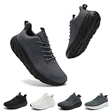 Schuvox Scarpe Running Uomo Donna Traspiranti Leggere Scarpe Corsa con Ammortizzate Pianta Larga Scarpe da Palestra per Fitness Training Trekking Scarpe Ginnastica Sneaker Unisex Grigio Scuro 46EU