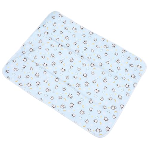 BESTonZON Matelas Imperméable pour Bébé et Adulte en Velours Doux Bleu, Antidérapant Forte Succion, pour Lit Bébé et Utilisation Extérieure