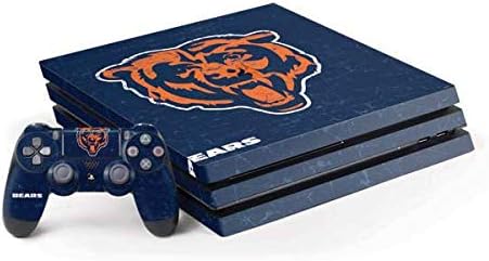 Skinit Decal Gaming Skin Compatible with PS4 Pro Console and Controller Bundle - Officially Licensed NFL Chicago Bears - Alternate Distressed Design