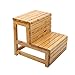 Plataforma de escalada de usos múltiples Taburete de escalera de madera maciza Taburetes de pies de niños multifuncionales Inicio baño antideslizante 2 pasos 100 kg de capacidad (color de madera)