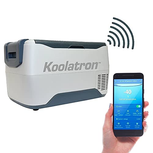 Koolatron SK30 SmartKool Refrigerator 32 Quart Portable Freezer Car Refrigerator 30L (-8â„‰) Bluetooth Enabled 12V DC/110V AC, Compressor Refrigerator for Travel, Camping, Car, Truck, Boat, RV