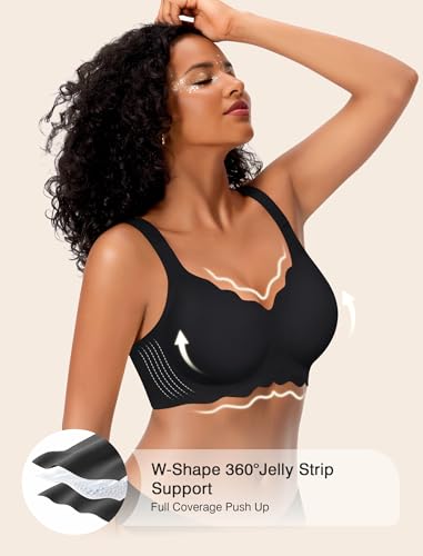 Image of Womens Wireless Jelly Bras No Underwire Support Push Up Removable Straps (U /Cross /Halter) Everyday Sports Bra