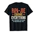 PAPA-Joe Knows Everything Father's Day Retro Vintage T-Shirt