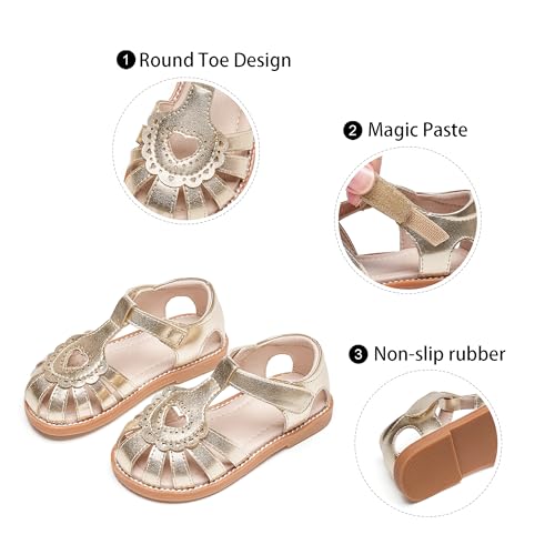 Image of GINFIVE Toddler Girls Sandals Girls Toddler Sandals Little Girls Kids Shoes