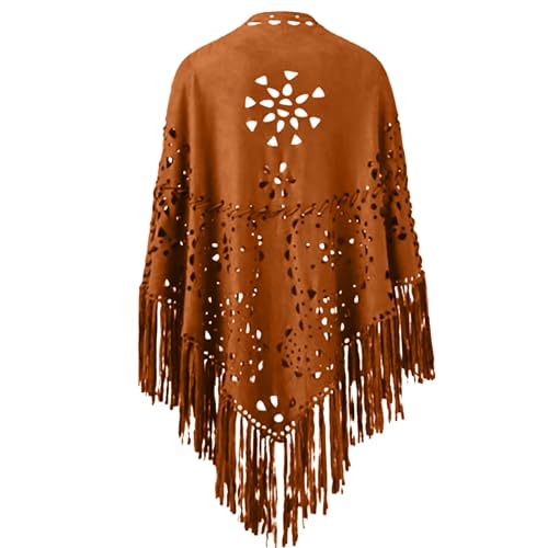 Faux Suede Fringe Lace Shawls and Wraps With Tassel for Women Evening Dresses Triangle Stoles Shrug Cover Up2