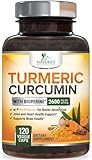 Turmeric Curcumin Supplement 2600mg - 95% Curcuminoids with Organic Turmeric & BioPerine Black Pepper Extract for Best Absorption, Natural Vegan Joint Support, Non-GMO, Bottled in USA - 120 Capsules
