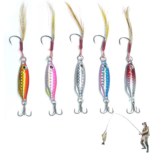 YIQILAIYA 5 Piezas Señuelo para Pesca Depredadora, Señuelos Blandos Pre-Masticados, Señuelo para Lucio con Anzuelos Afilados para Lubina, Trucha, Lucioperca y Pesca de Mojarra