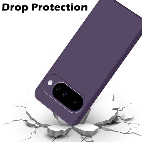 Image of amazon basics Back Cover for Google Pixel 10 5G | Ultra Slim Soft Rubberised Case | Matte Silicone Flexible Mobile Case | Camera Protection - Purple