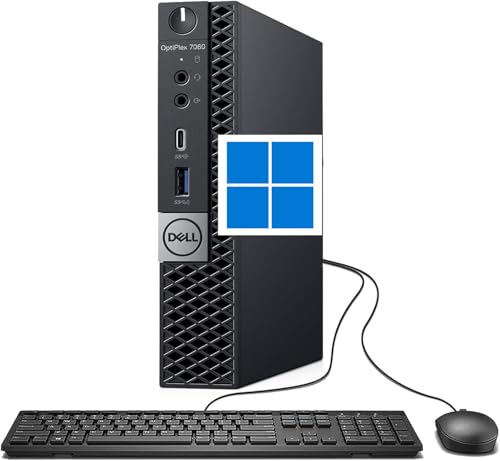 Dell OptiPlex 7060 Mini PC Desktop, Intel Core 8th Gen, 8GB RAM, 256GB SSD, USB WiFi, Bluetooth, Micro Computer Win 11 Pro (Renewed)