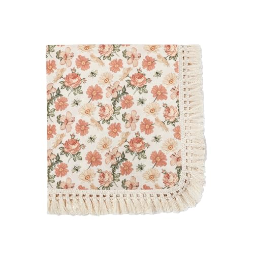 insular Cotton Muslin Baby Blanket with Tassel...