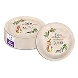 Birthday Galore Peter Rabbit Girl's Baby Shower - 32 Piece Disposable Party Supplies - Spring Baby Shower Decorations - Round Party Plates - Large 9