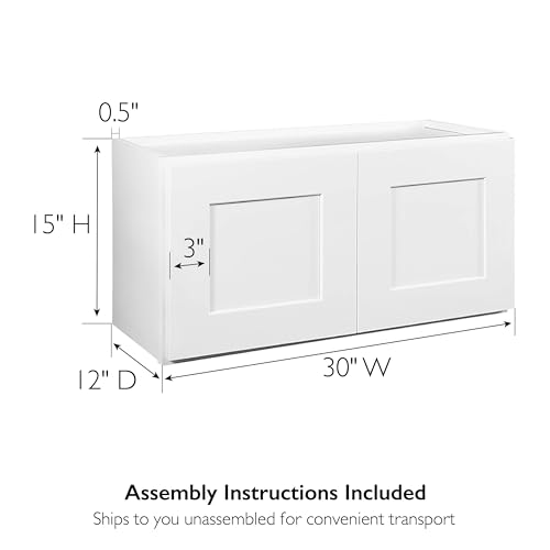 Image of Design House Brookings Kitchen Bridge Wall Cabinet, 30 inch, White