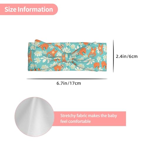 Cute Sloth On Floral Tree Baby Girl Bows Headbands Baby Girls Newborn Headbands Infant Toddlers 0-6 Months3