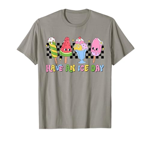Groovy Retro Have an Ice Day Summer Vacation Helado Divertido Camiseta