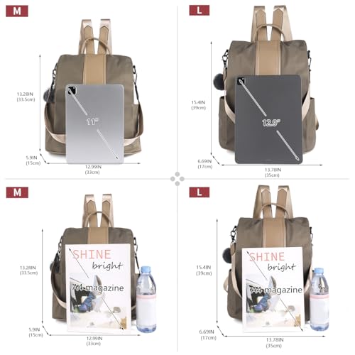 image for PINCNEL Women Backpack Purse Waterproof Nylon Anti-theft Rucksack Ligh