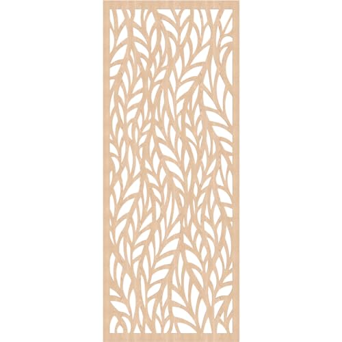 Image of 37 3 /8 inchW x 94 3 /8 inchH x 1 /4 inchT Ortonville Decorative Fretwork Wood Wall Panels, Red Oak