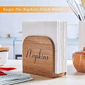 Napkin Holder for Table, ALELION Acacia Wooden Napkin Holders for Kitchen, Napkin Holder for Kitchen Dining Room Table Decor, Upright Wood Napkin Dispenser for Indoor & Outdoor Use Napkin Holder for Table ALELION Acacia Wooden Napkin Holders for Kitchen Napkin Holder for Kitchen Dining Room Table Decor Upright Wood Napkin Dispenser for Indoor Outdoor Use
