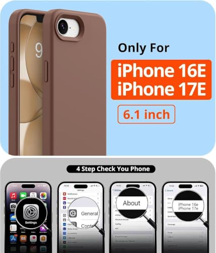 Image of DIZORO Compatible with iPhone 17e Case 6.3, Slim Liquid Silicone 3 Layers Full Covered Soft Gel Rubber Phone Cases Protective Back Cover 6.3 Inch - Yellow