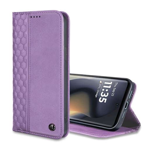 Étui portefeuille Motorola Edge 2024 fini les chutes avec ce clapet violet