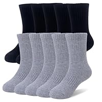 SEEYAN Kids Socks Boys Girls Crew Socks Classic Black White Grey School Sports Casual Mid-calf Cotton Socks