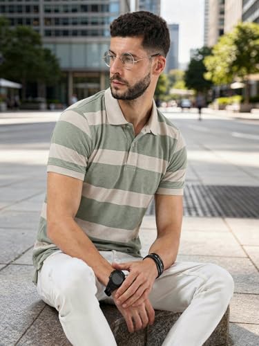 Image of fanideaz Branded Mens Half Sleeve Cotton Striped Polo T-Shirt for Mens || Polo Tshirt for Men || Branded Tshirt for Men