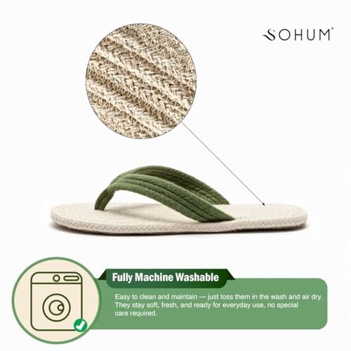 Image of Sohum V Strap Cotton Braided Slippers for Men & Women 1 Pair | Ultra-Soft, Lightweight & Breathable| Handmade Unisex Flip Flops