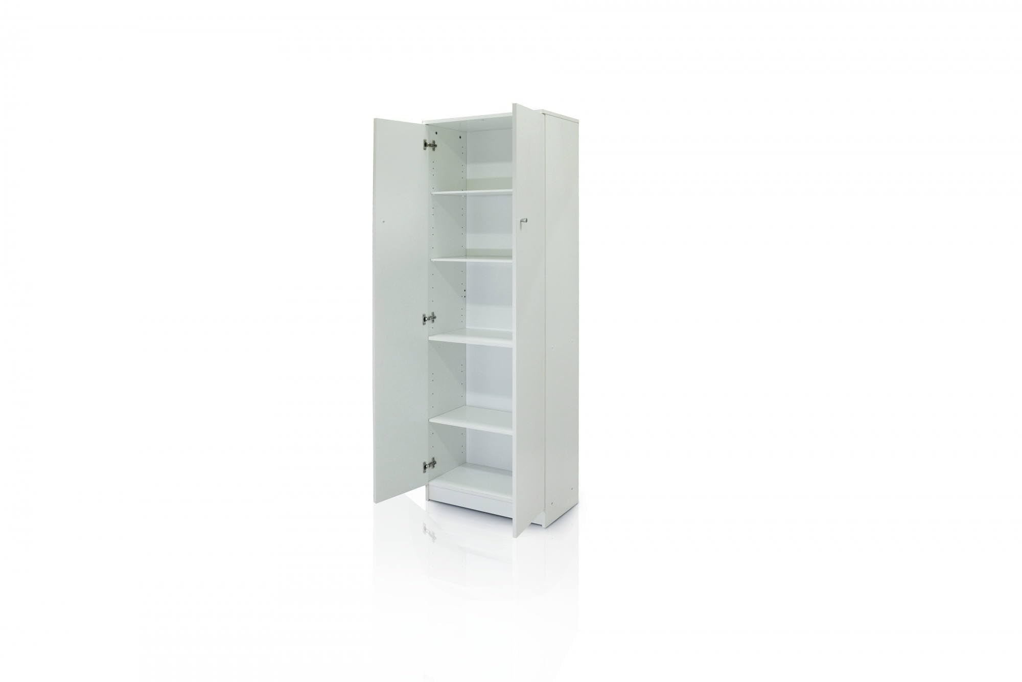 Dmora - Armadio multifunzione a due ante, colore bianco, cm 62 x 34 x 183