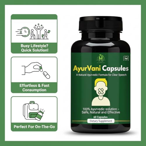 Image of Healthy Nutrition AyurVani Capsules | Ayurvedic Herbal Supplement with Brahmi, Shankhpushpi, Bhringraj & Guduchi | 60 Capsules | Supports Mental Clarity & Overall Wellness