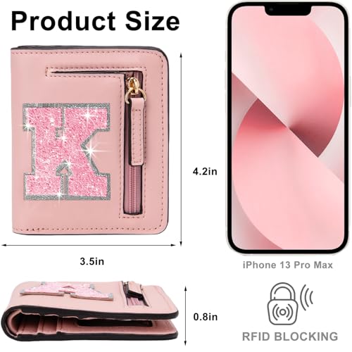 Image of Birthday Gifts for Teen Girl Kids Wallet Girl Wallets Small Initial Rfid Wallet Teen Girls Gift Preppy Stuff for Girls Pink K
