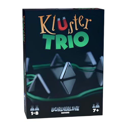 Borderline Editions Kluster Trio – Jeu de Société Magnétique Stratégique avec Aimants Triangulaires – Jeu d’Ambiance Familial et Entre Amis – 1 à 8 Joueurs – Dès 7 Ans – Rapide et stratégique
