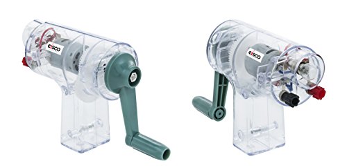 Image of EISCO Hand Crank Generator - Portable Electricity Generator with LED Light, Built-In Flashlight & Lamp, STEM Physics Experiment Kit for Energy Conversion, Science Fair & Classroom Learning