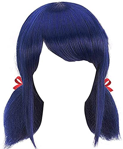 Cosplay Wig For Grils Costume Dress Up Blue Ponytail Hair Wigs For Party Christmas
